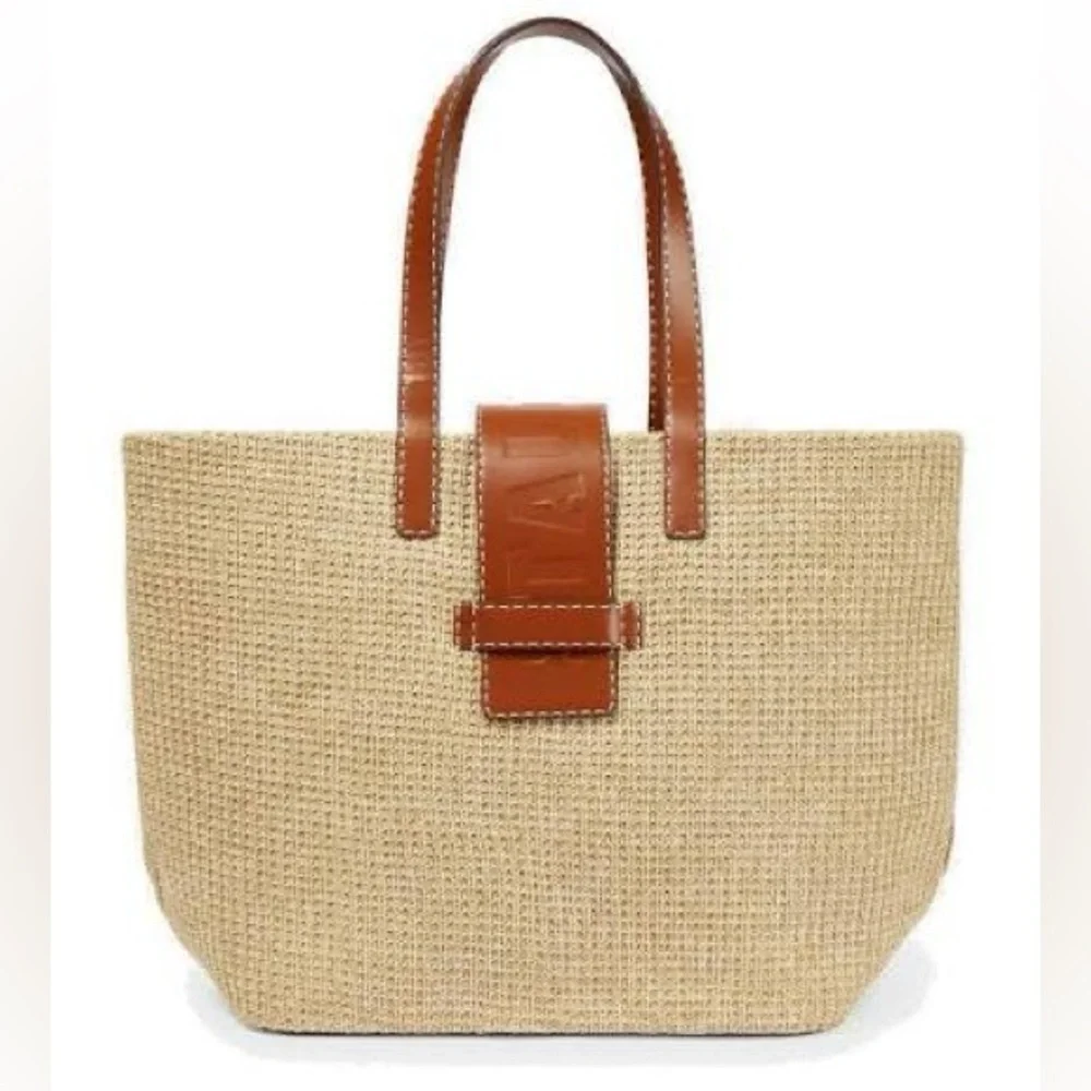 STAUD Mercato Raffia-Effect Tote - Picture 2 of 9